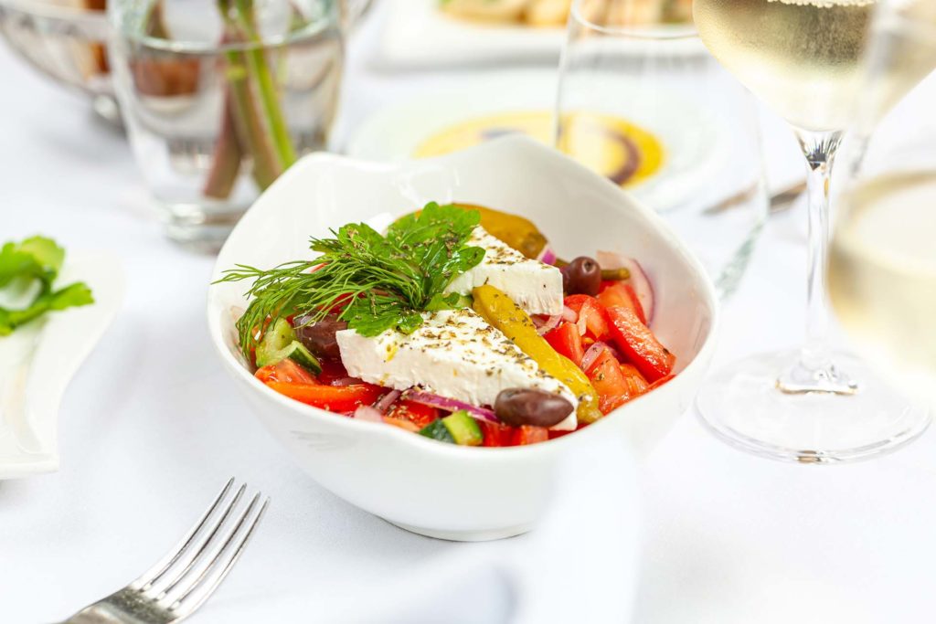 ein Frischer Salat im Restaurant Fährhaus